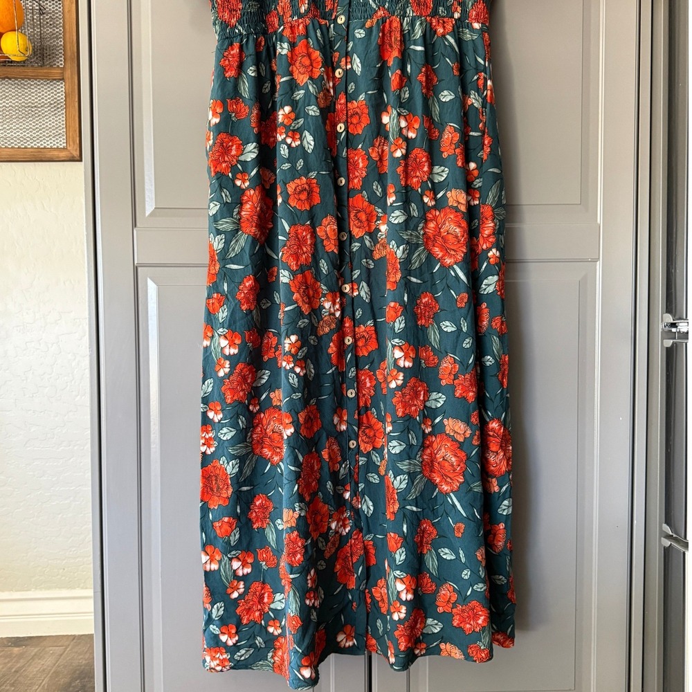 Baltic‎ Born Botega Jade Floral Midi Dress, Green Orange, L(NWOT) - Picture 6 of 15
